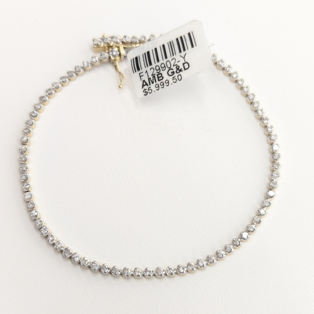 Real Diamond 10kt Yellow Gold Tennis Bracelet